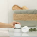 Washo Care Aufbewahrungsdose mit Seife im Badezimmer